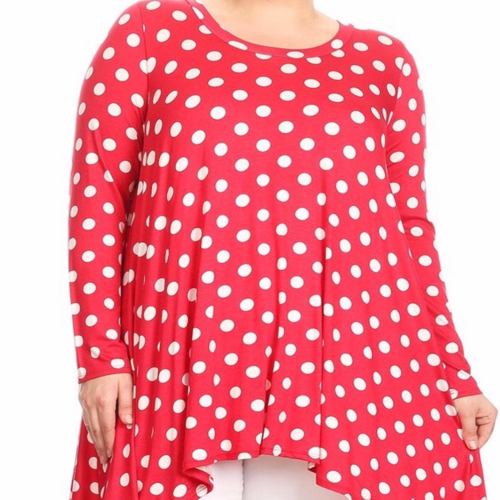 Polka dot tunic tops